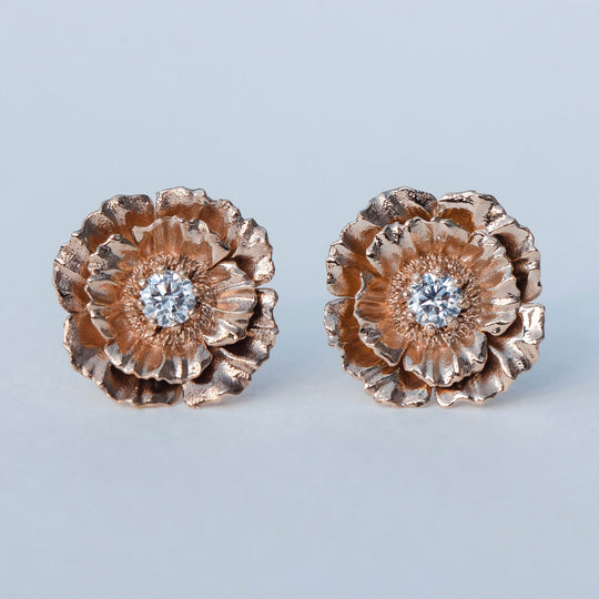 Diamond Poppy Earrings
