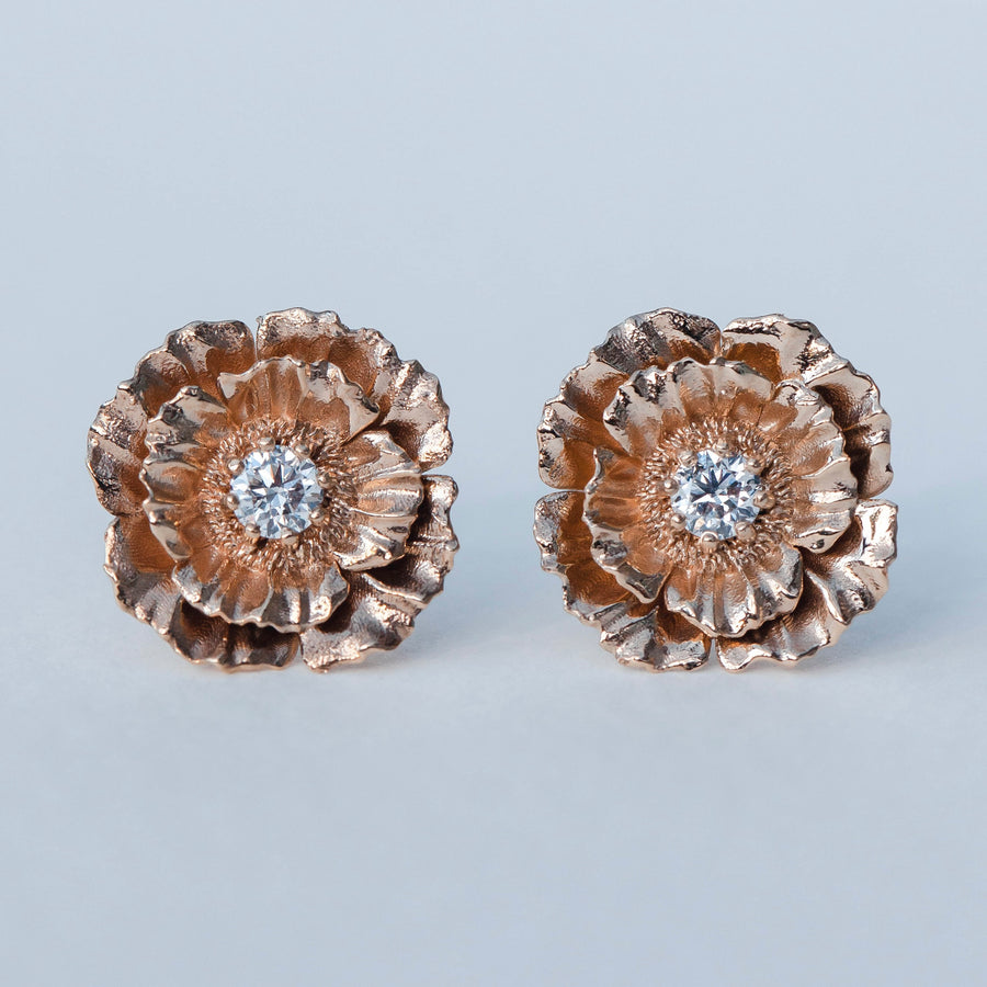 Diamond Poppy Earrings