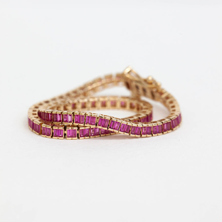 Pink Sapphire Tennis Bracelet