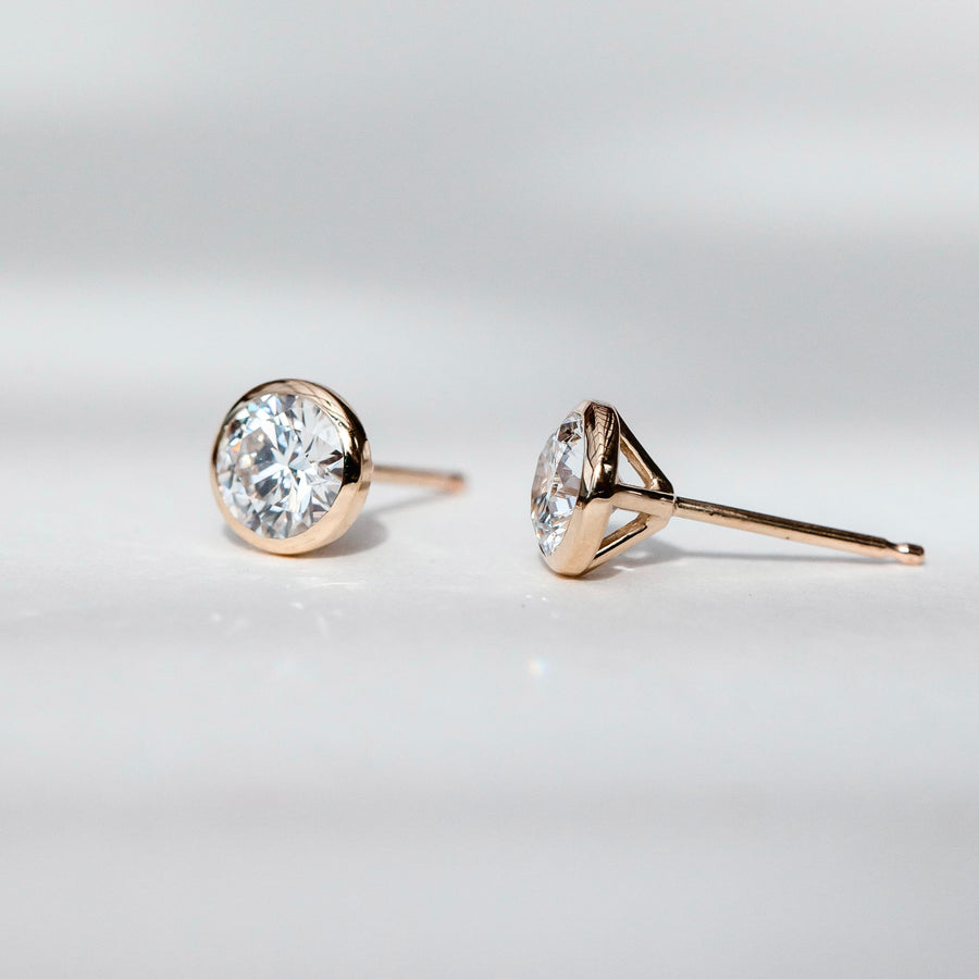Bezel Diamond Studs