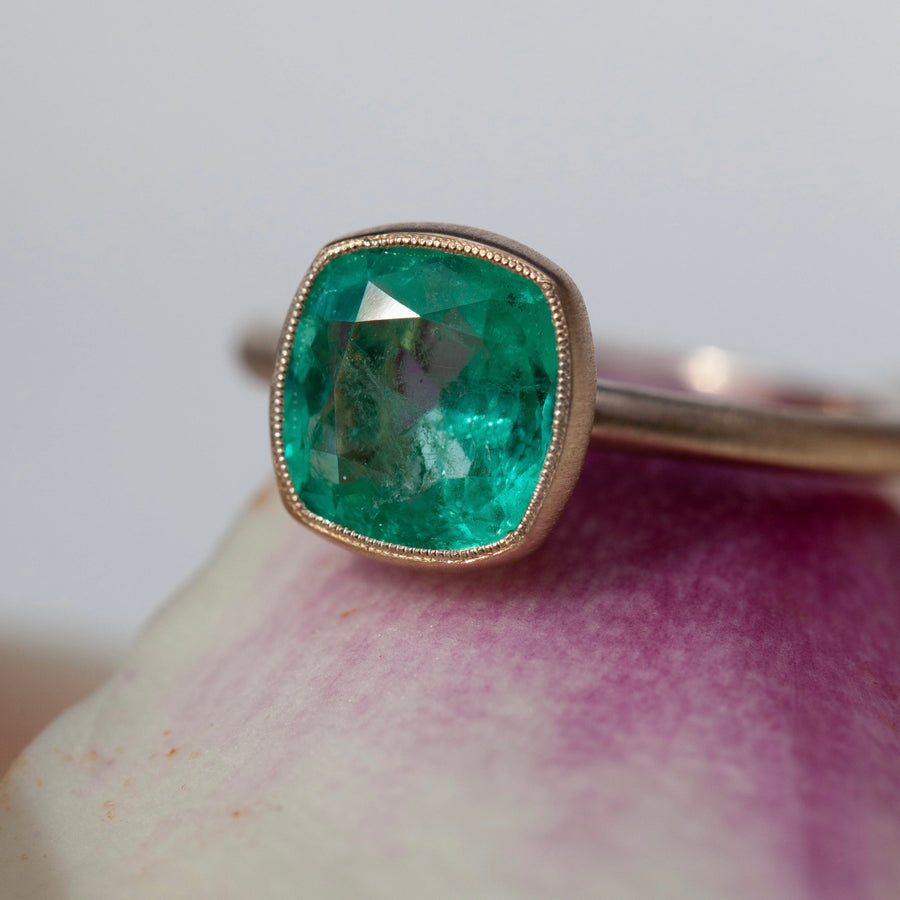 Leticia Emerald Cushion Ring