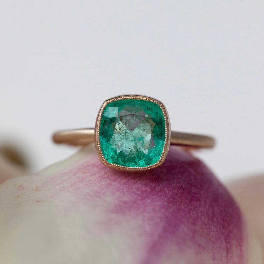 Leticia Emerald Cushion Ring