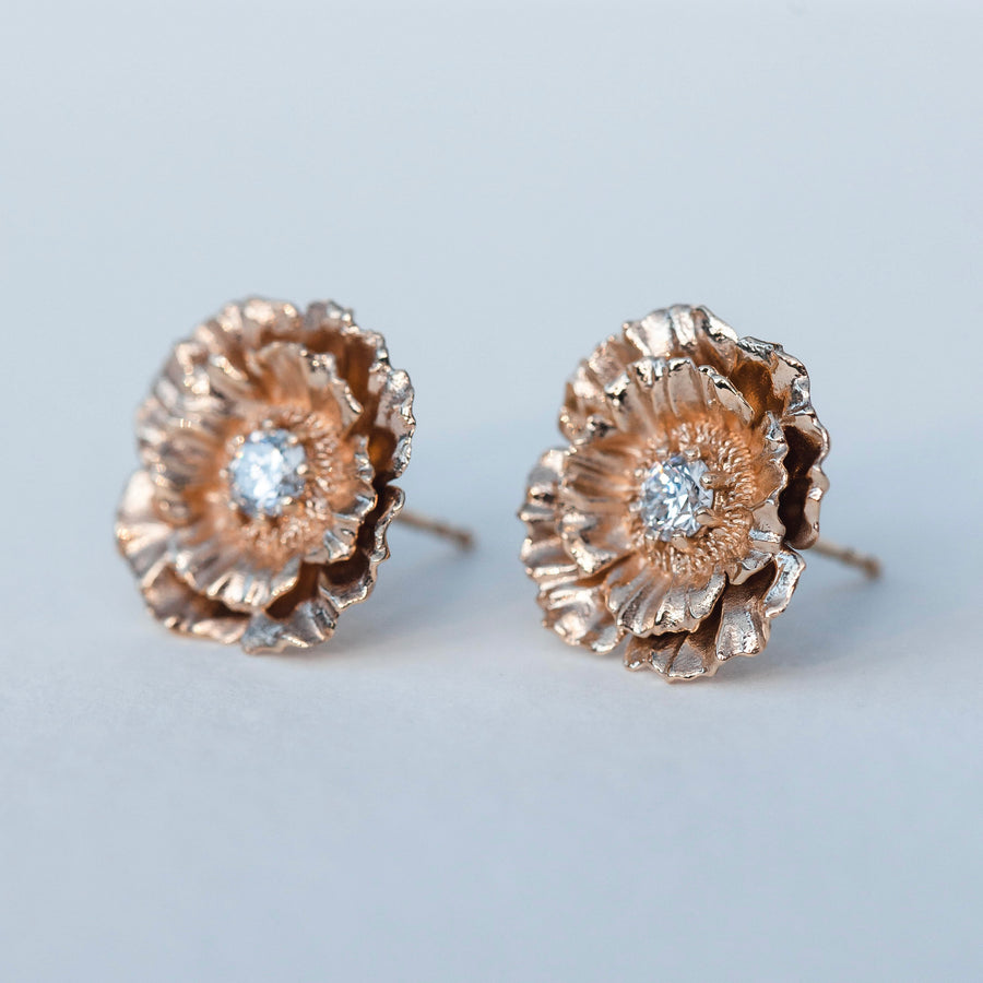 Diamond Poppy Earrings