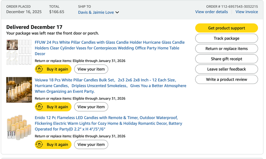 Adam Candles for Proposal
