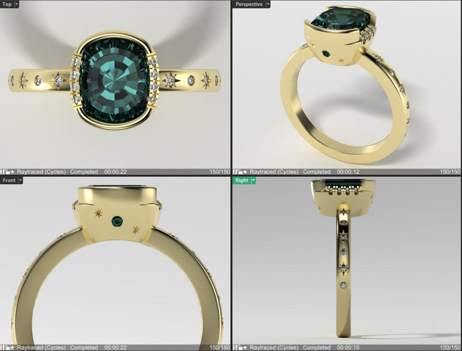 Custom Engagement Ring - Alex and Alyssa Montana Sapphire Ring - Final Invoice