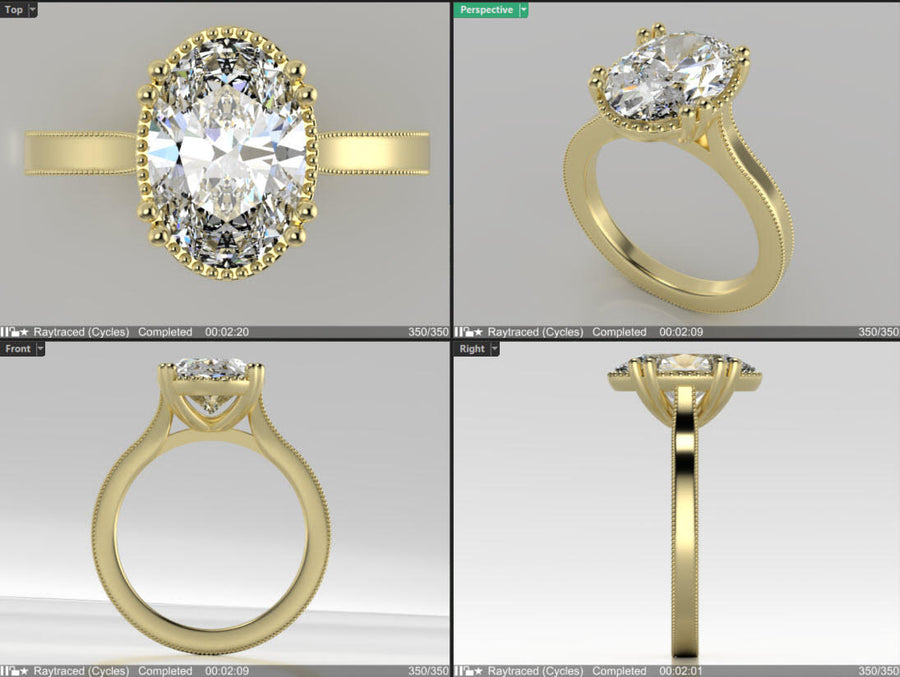 Carly Custom Georgia Oval Diamond Ring Final Invoice