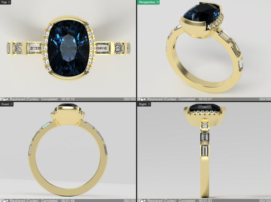 Melrose  Montana Sapphire Custom for Robert - Final Invoice